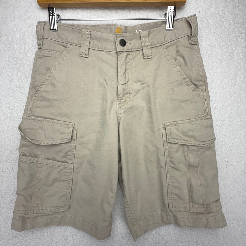 Carhartt 103542 232 Rugged Flex Rigby Cargo Shorts Tan Khaki Mens 29 Relaxed Fit